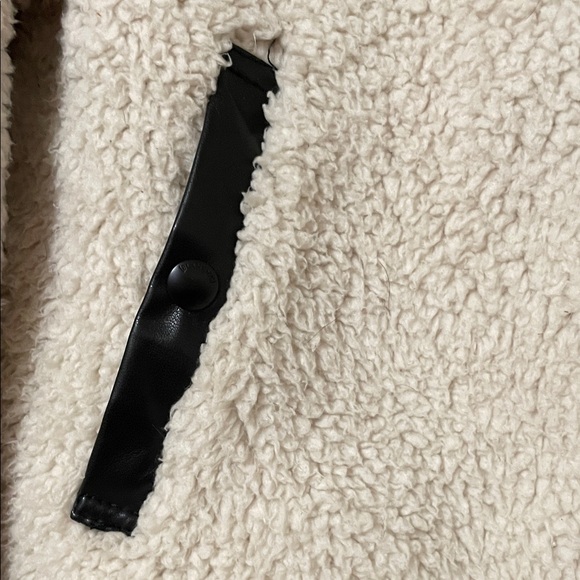 Blank NYC Cream Teddy Jacket with Black Accents - Picture 5 of 11